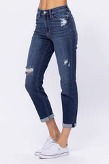 Judy Blue High Rise Distressed Medium Wash Boyfriend Jeans