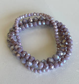 Lavender Set of 3 Glass Beaded Stretch Bracelets