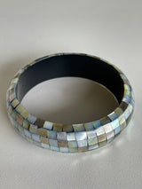 Shelly Mosaic Chunky Bangle Bracelet