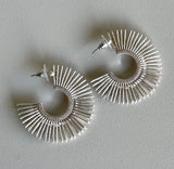 Silver Spike Hoop Earrings