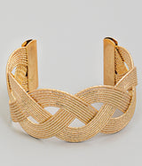 Gold Multi Strand Twist Cuff Bracelet