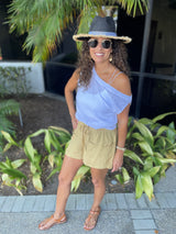 Elan’s Mustard Drawstring Shorts w/Pockets