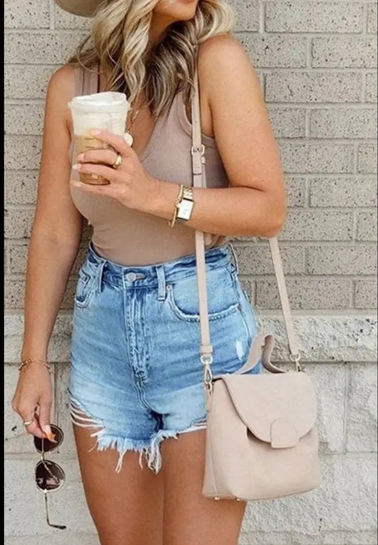 Blue ripped denim discount shorts