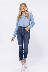 Judy Blue High Rise Distressed Medium Wash Boyfriend Jeans