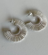 Silver Spike Hoop Earrings