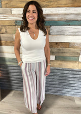 Ivory V-Neck Double Layered Tank Top